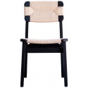 Silla de Madera Lacada Negra C-Chair Trenzada