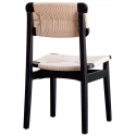 Silla de Madera Lacada Negra C-Chair Trenzada