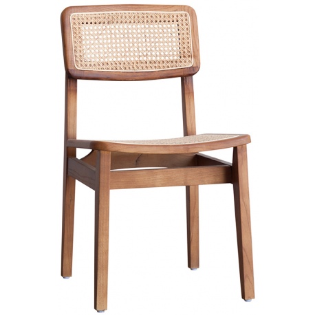 Silla de Madera de Olmo de comedor C-Chair con asiento y respaldo con rejilla