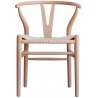 Silla de madera Wishbone Réplica Hans Wegner de madera color natural