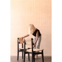 Silla de Madera Lacada Negra C-Chair Trenzada