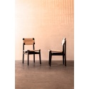 Silla de Madera Lacada Negra C-Chair Trenzada