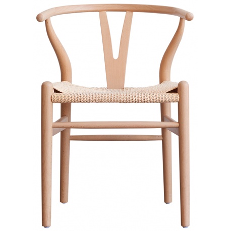 Silla de madera Wishbone Réplica Hans Wegner de madera color natural