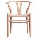 Silla de madera Wishbone Réplica Hans Wegner de madera color natural