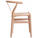 Silla de madera Wishbone Réplica Hans Wegner de madera color natural