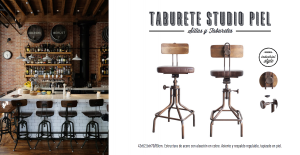 Taburete Studio Piel- estilo industrial