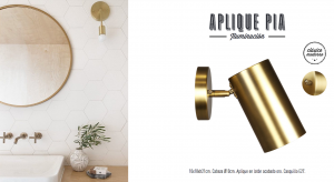 Aplique de pared dorado