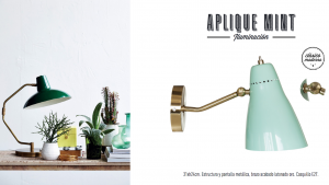 Aplique de pared mint menta y dorado